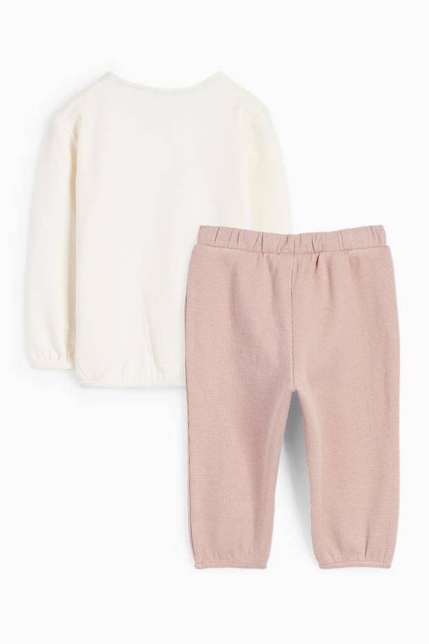 Baby Mädchen - Blümchen - Baby-Outfit - 2 teilig - cremeweiß