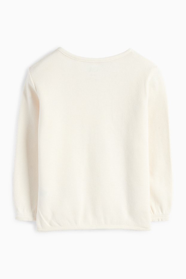 Baby Mädchen - Blümchen - Baby-Sweatshirt - strukturiert - cremeweiß
