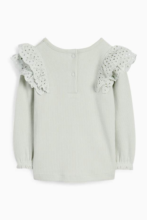 Neonate - Maglia a maniche lunghe per neonati - a coste - verde menta