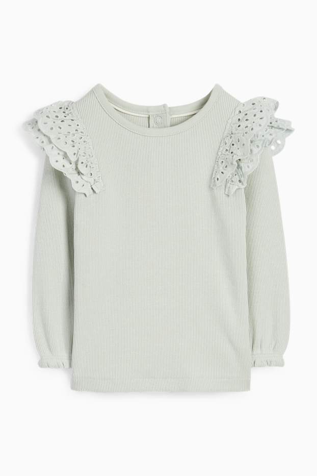Neonate - Maglia a maniche lunghe per neonati - a coste - verde menta