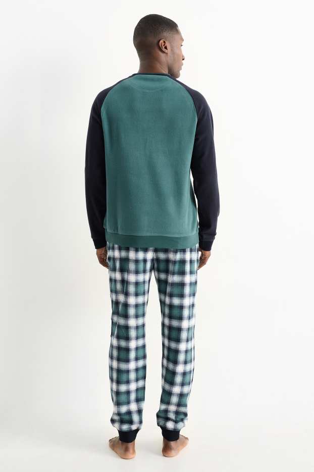 Home - Pijama de teixit polar - verd fosc