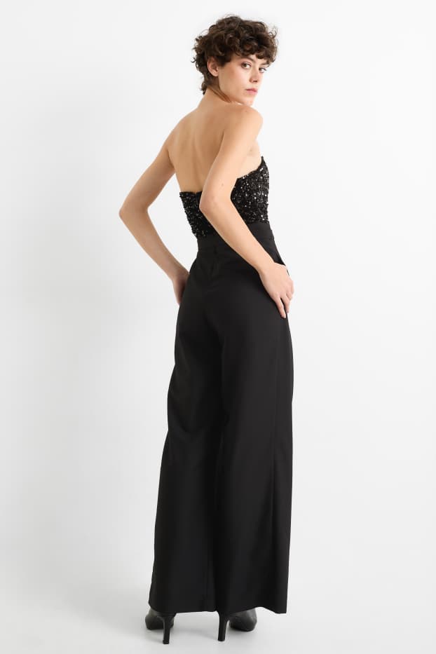 Damen - Jumpsuit mit Gürtel - schwarz