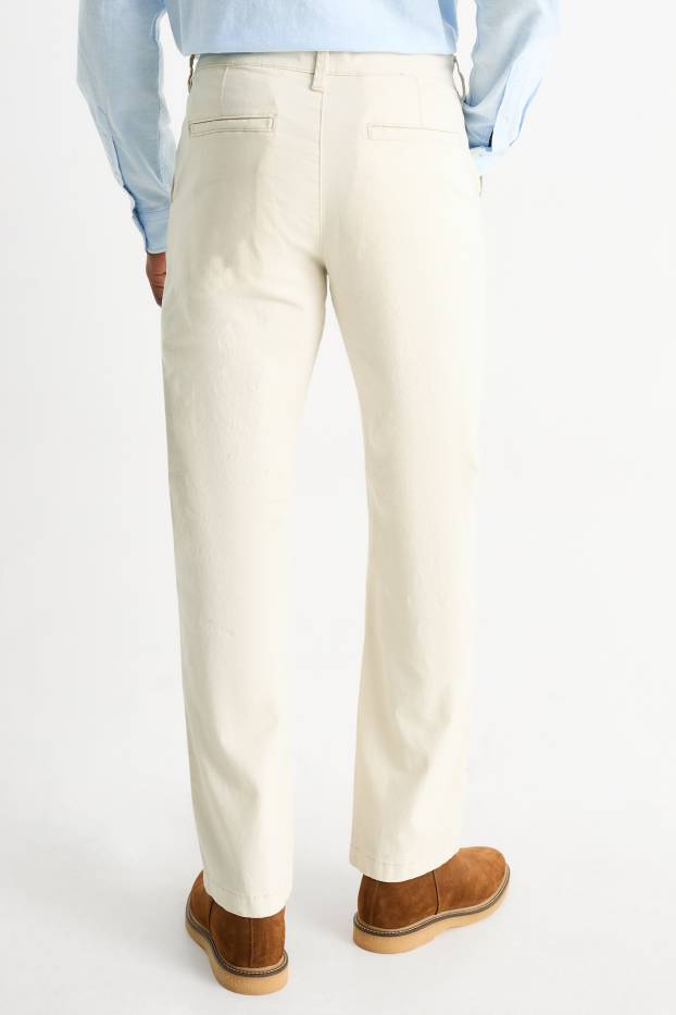 Uomo - Pantaloni chino - regular fit - bianco crema