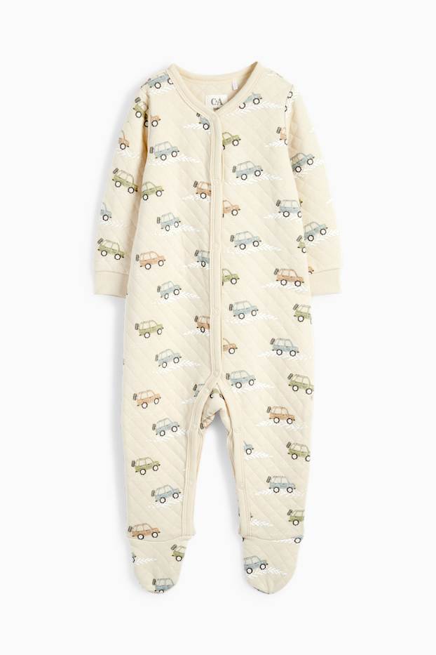 Bebés niños - Coches - pijama para bebé - beige claro
