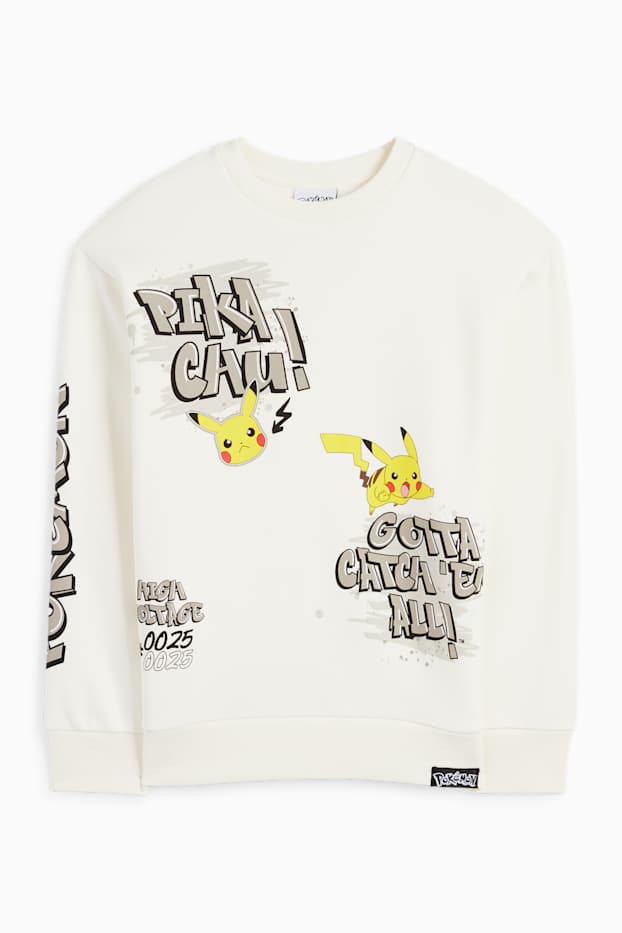 Kinderen: jongens - Pokémon - Pikachu - sweatshirt - crème wit