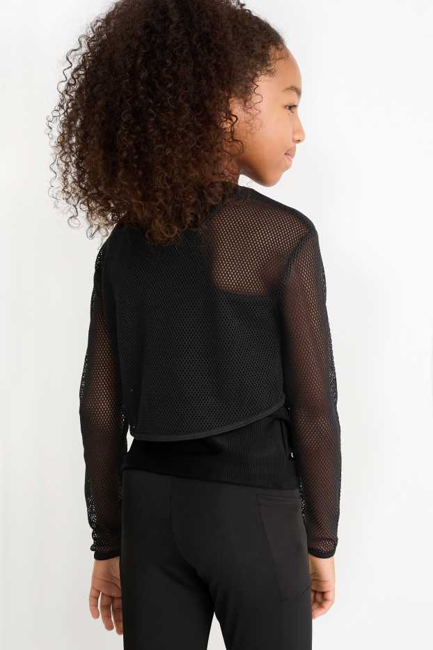 Kinder Mädchen - Set - Funktions-Shirt und -Top - 2 teilig - schwarz