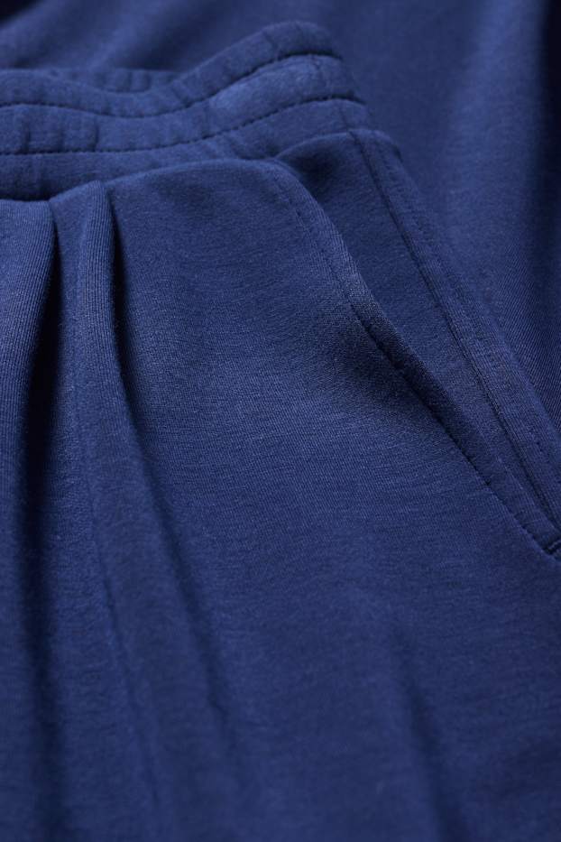 Femei - Pantaloni din jerseu - talie medie - straight fit - albastru închis