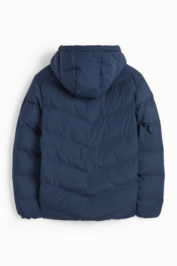 Bambini - Giacca trapuntata con cappuccio - idrorepellente - blu scuro
