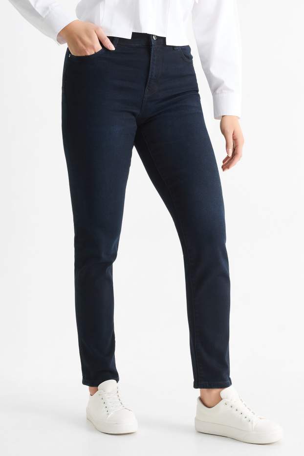 Damen - Slim Jeans - Mid Waist - Shaping-Jeans - LYCRA® - dunkelblau