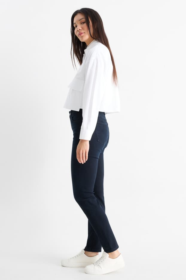 Damen - Slim Jeans - Mid Waist - Shaping-Jeans - LYCRA® - dunkelblau