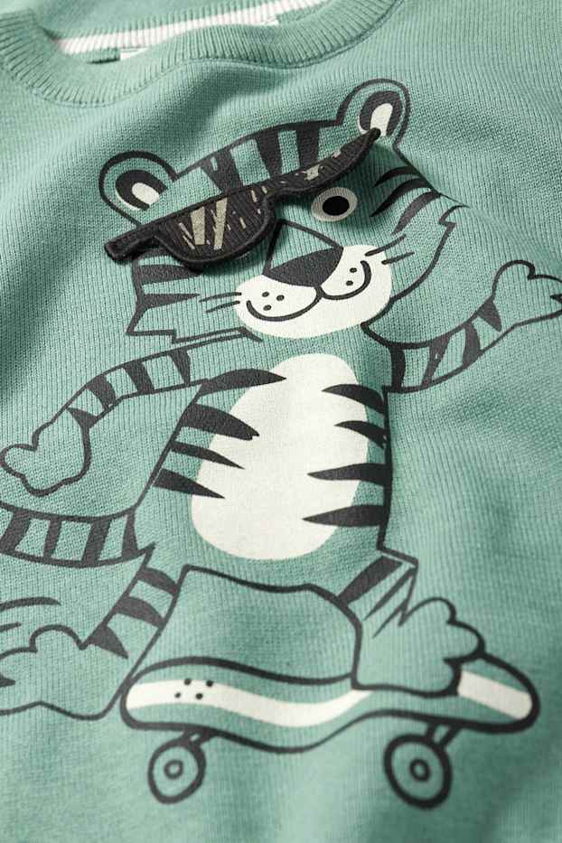 Kinder Jungen - Skate-Tiger - Pullover - grün