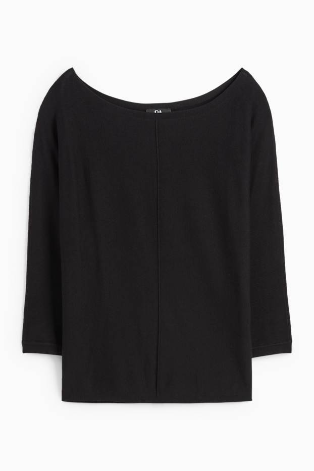 Damen - Feinstrick-Pullover - schwarz