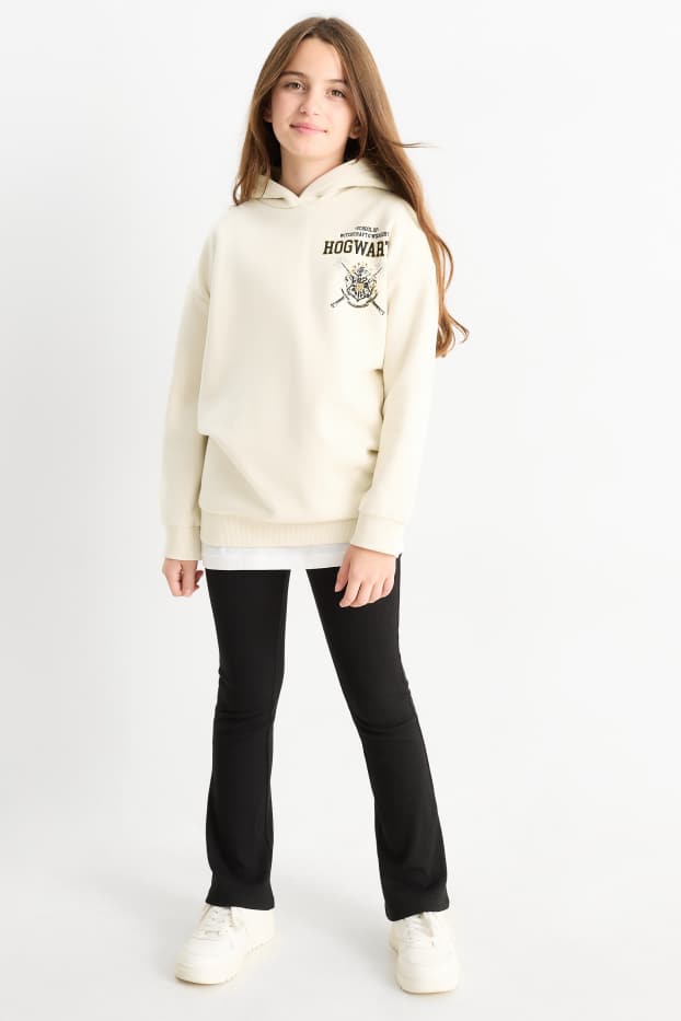 Enfants filles - Harry Potter - ensemble - sweat à capuche et flared legging - 2 pièces - beige clair