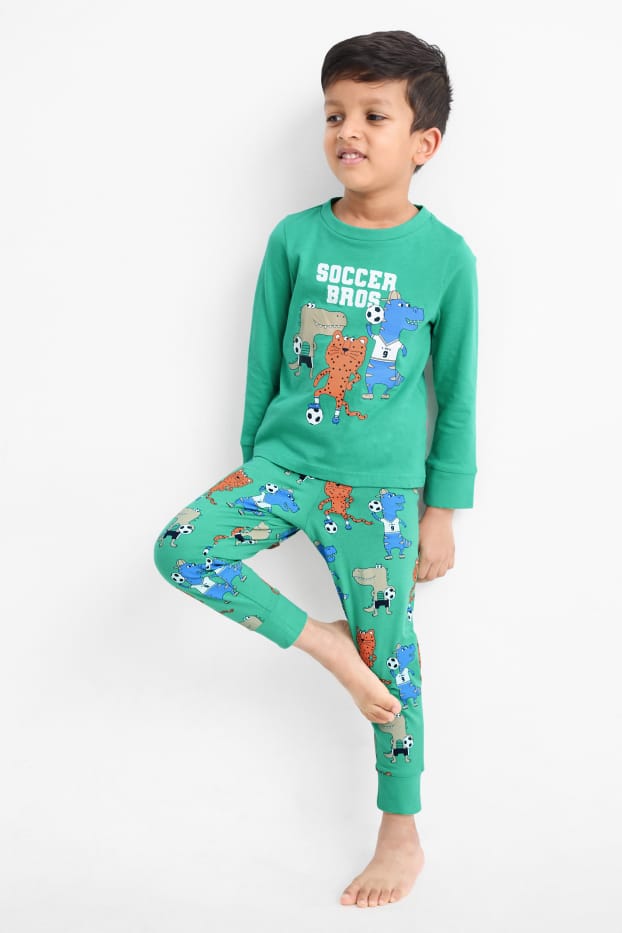 Bambini - Amici del calcio - pigiama - 2 pezzi - verde