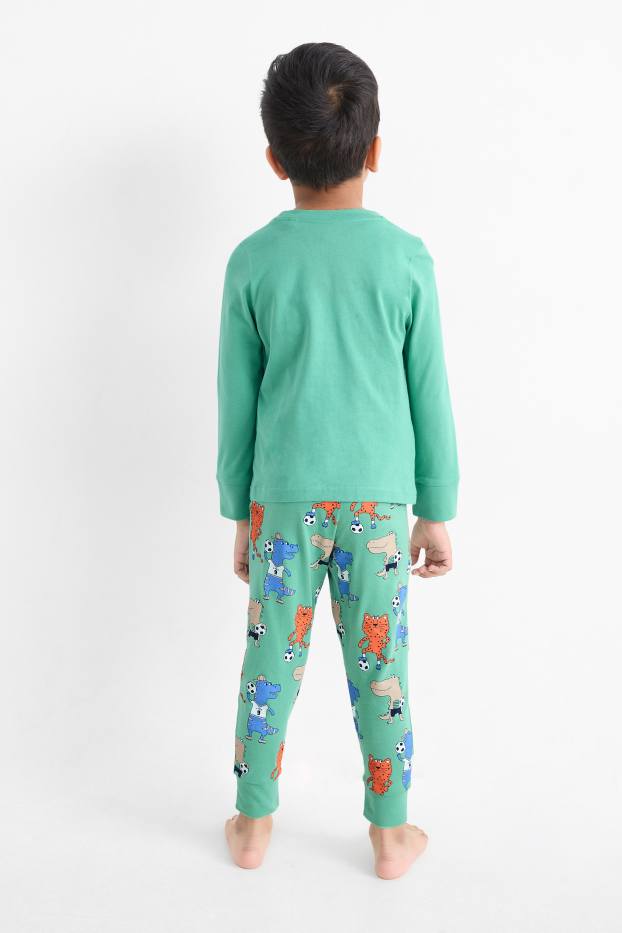 Bambini - Amici del calcio - pigiama - 2 pezzi - verde