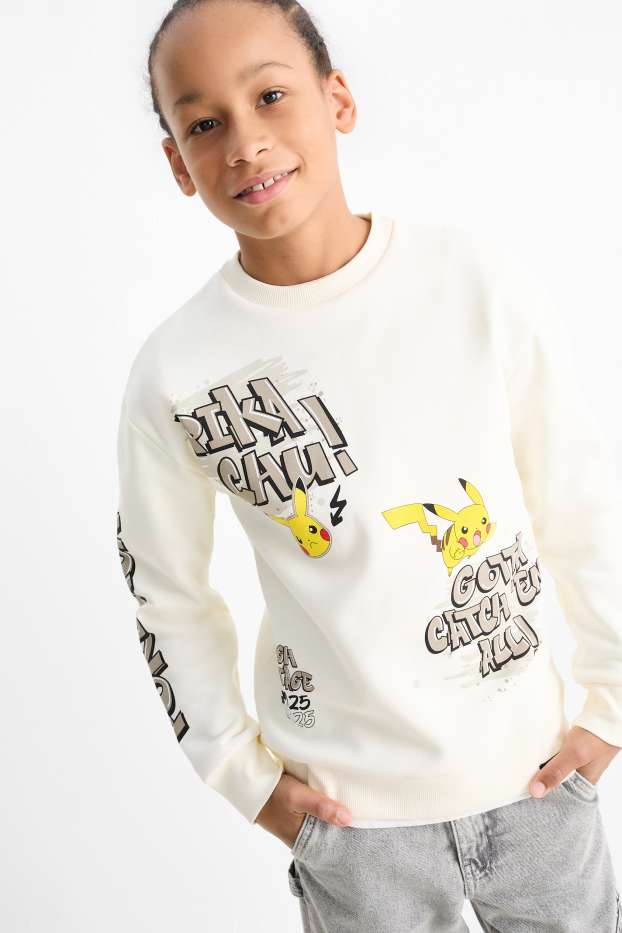 Kinderen: jongens - Pokémon - Pikachu - sweatshirt - crème wit