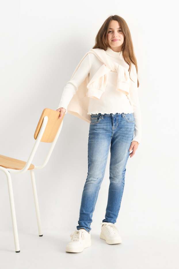 Kinder Mädchen - Skinny Jeans - helljeansblau