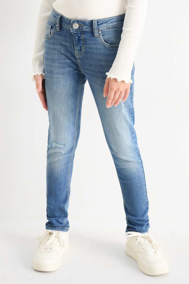 Kinder Mädchen - Skinny Jeans - helljeansblau