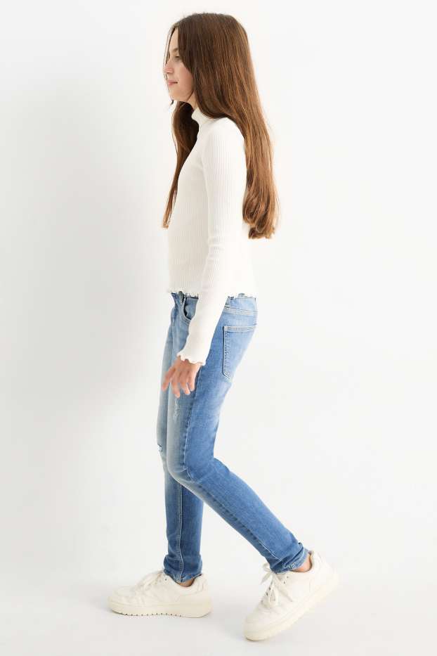 Kinder Mädchen - Skinny Jeans - helljeansblau