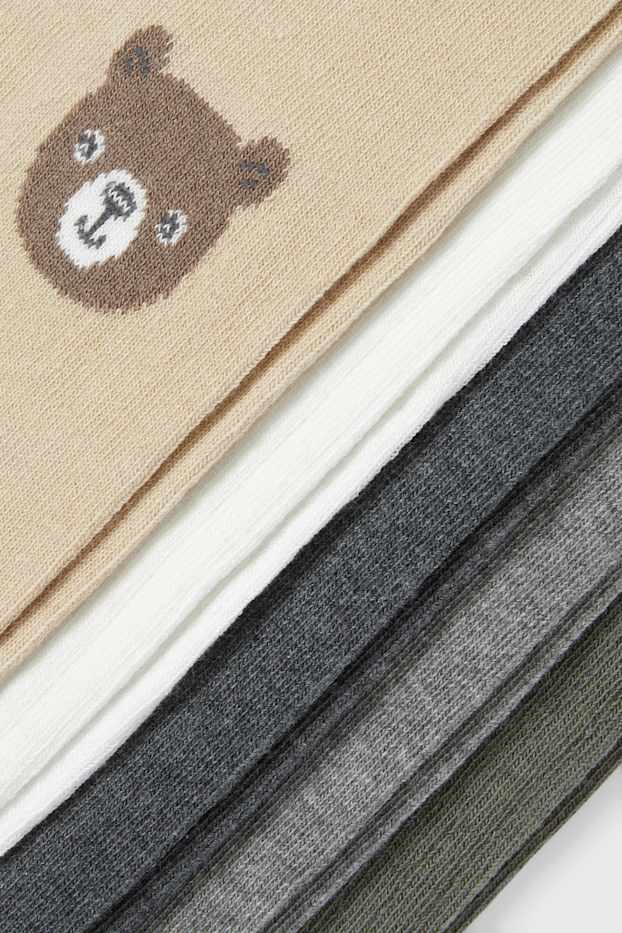 Baby Girls - Multipack of 5 - teddy bear - baby tights - light gray-melange