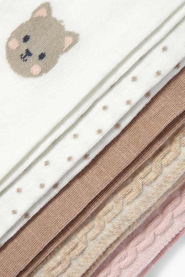 Baby Mädchen - Multipack 5er - Kätzchen - Baby-Strumpfhose - hellbeige