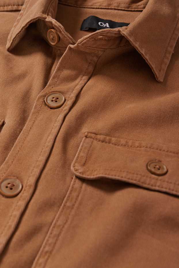 Uomo - Camicia - regular fit - collo all'italiana - marrone