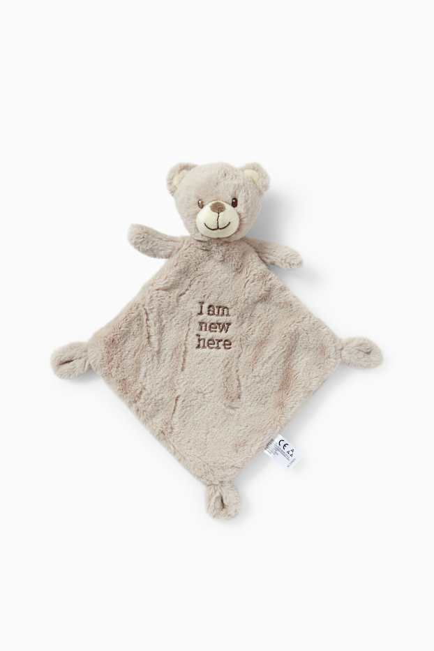 Unisex - Orsetto - fazzoletto morbidone per neonati - tortora