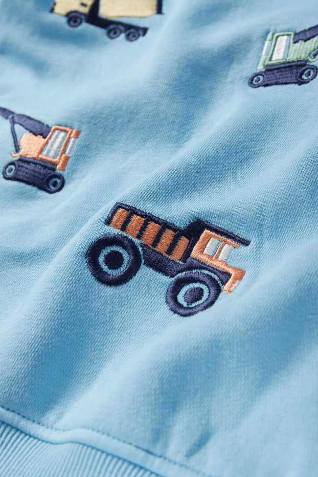 Enfants garçons - Engins de chantiers - ensemble - sweat à capuche et pantalon de jogging - 2 pièces - bleu clair