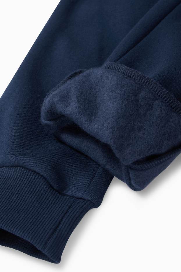 Enfants garçons - Engins de chantiers - ensemble - sweat à capuche et pantalon de jogging - 2 pièces - bleu clair