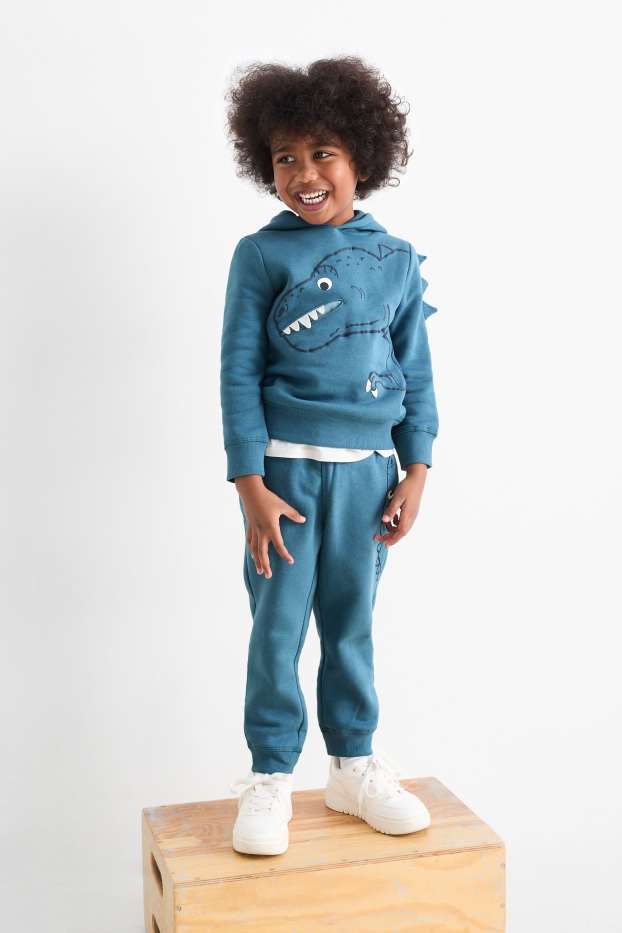 Kinderen: jongens - Dino - set - hoodie en joggingbroek - 2-delig - blauw