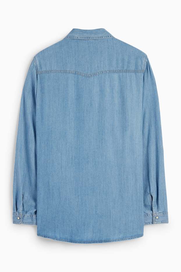 Dona - Camisa texana - texà blau clar