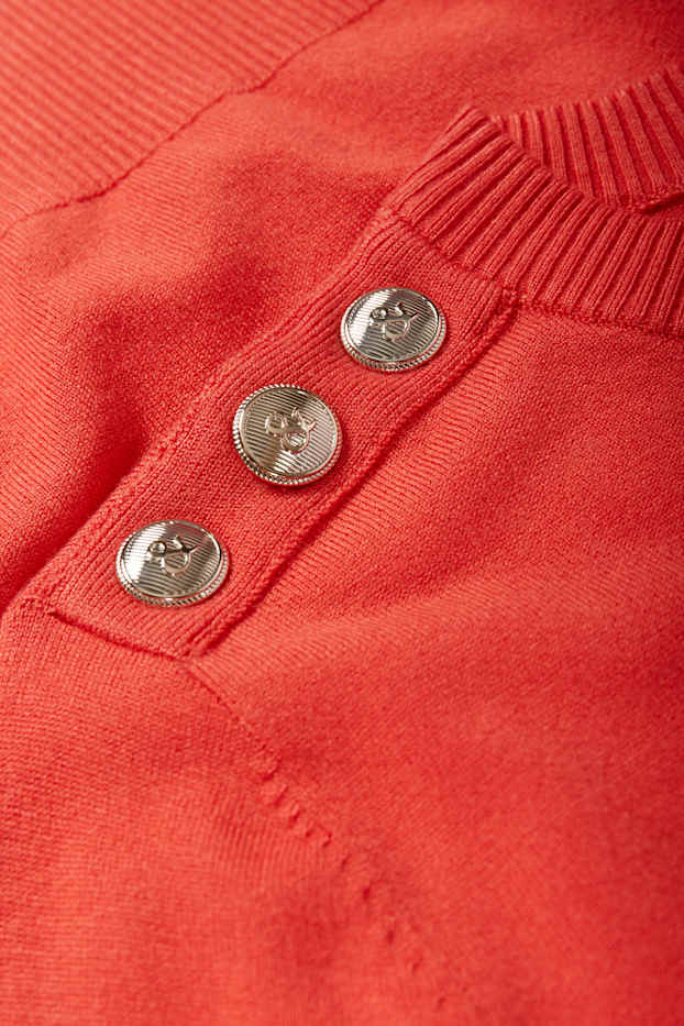 Donna - Maglione in filato lavorato a maglia fine - a righe - arancio scuro