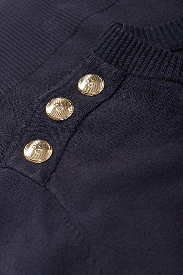 Damen - Feinstrick-Pullover - gestreift - dunkelblau