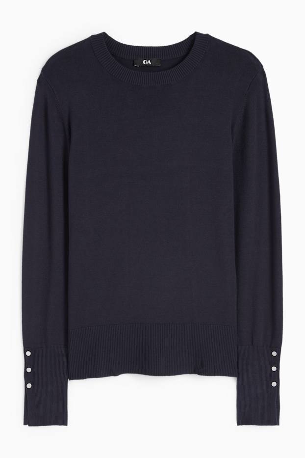 Damen - Feinstrick-Pullover - dunkelblau