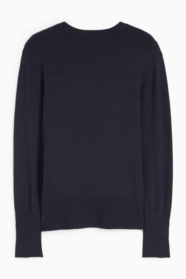 Damen - Feinstrick-Pullover - dunkelblau