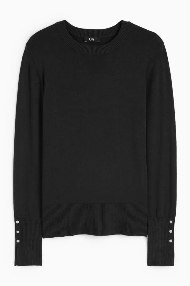 Damen - Feinstrick-Pullover - schwarz
