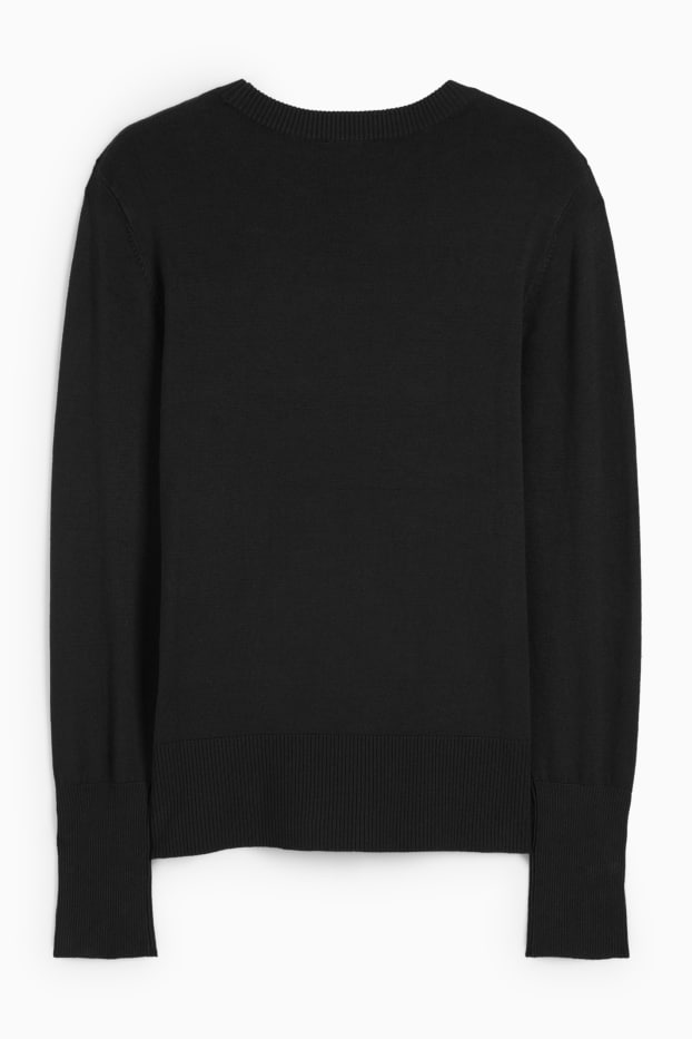Damen - Feinstrick-Pullover - schwarz