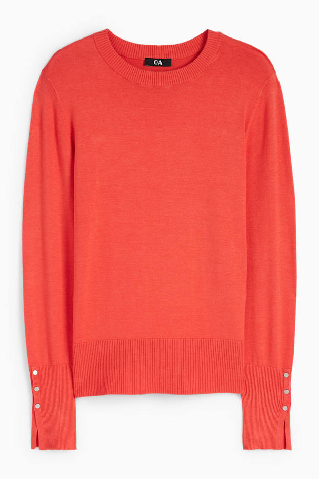 Damen - Feinstrick-Pullover - dunkelorange