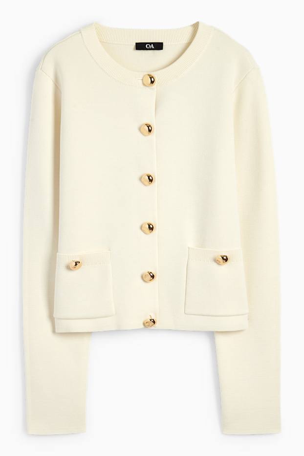 Femei - Cardigan tricotat - alb-crem