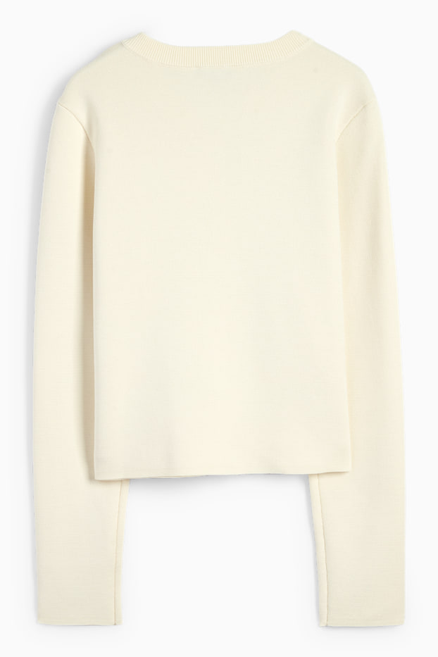 Femei - Cardigan tricotat - alb-crem