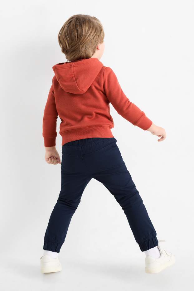 Bambini - Dinosauro - set - felpa con cappuccio e pantaloni sportivi - 2 pezzi - arancio scuro