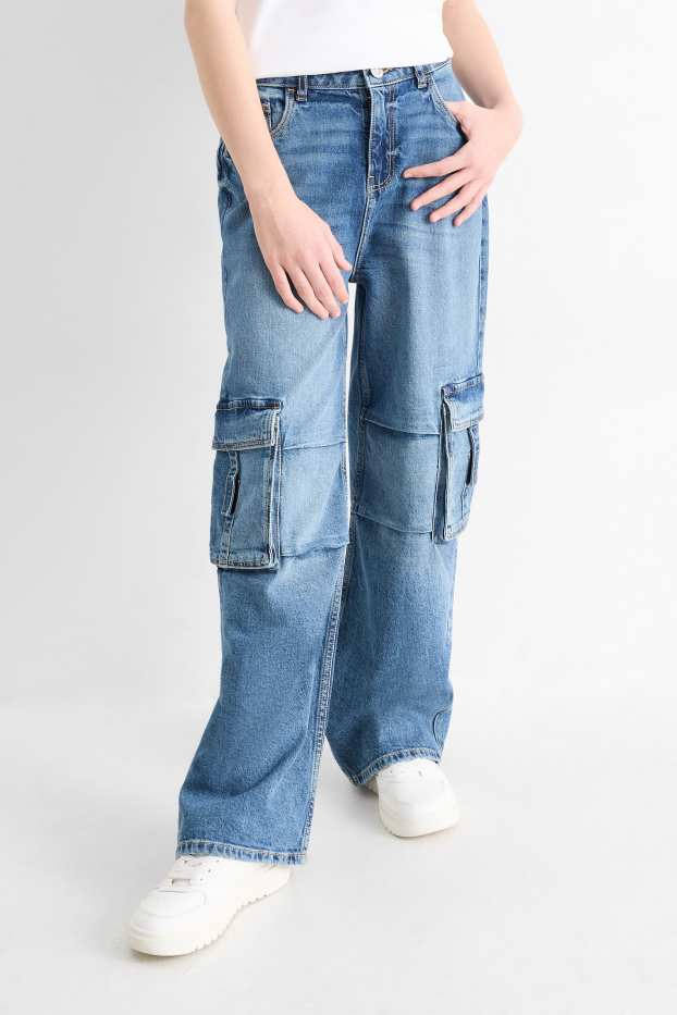 Bambine - Jeans cargo - jeans azzurro