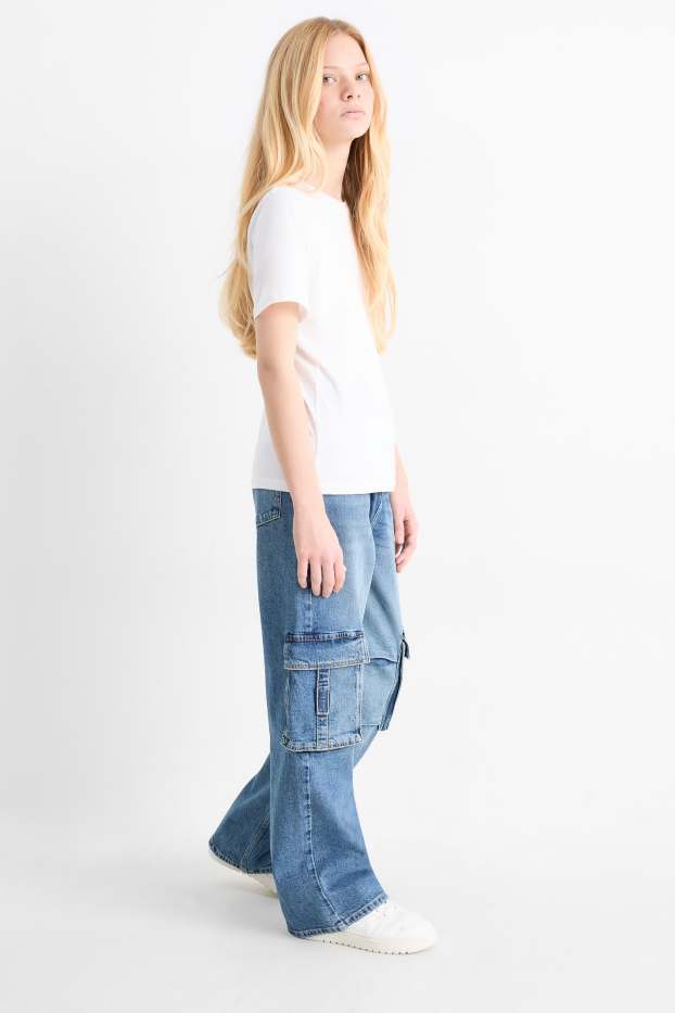 Bambine - Jeans cargo - jeans azzurro