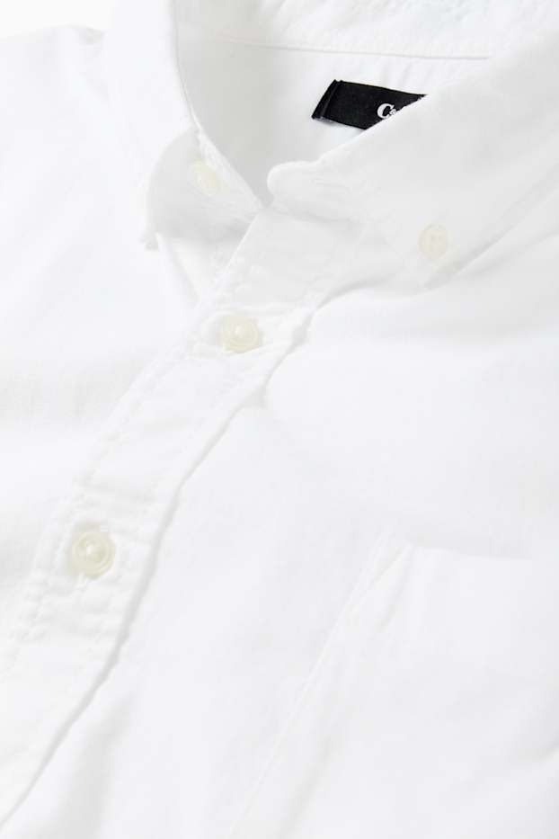 Hommes - Chemise - regular fit - col button-down - blanc