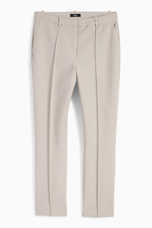 Donna - Pantaloni di stoffa - vita media - tapered fit - beige chiaro