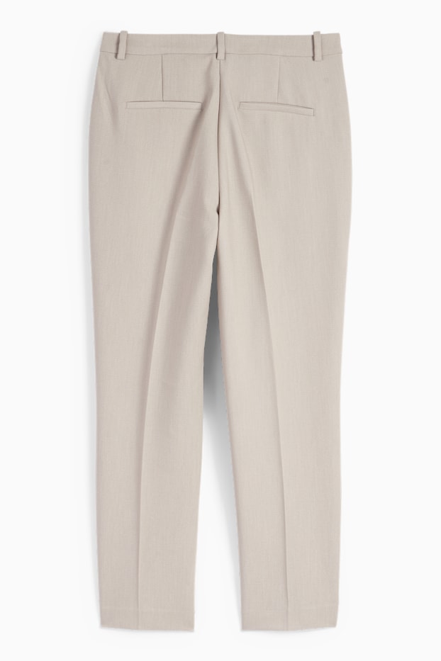 Donna - Pantaloni di stoffa - vita media - tapered fit - beige chiaro