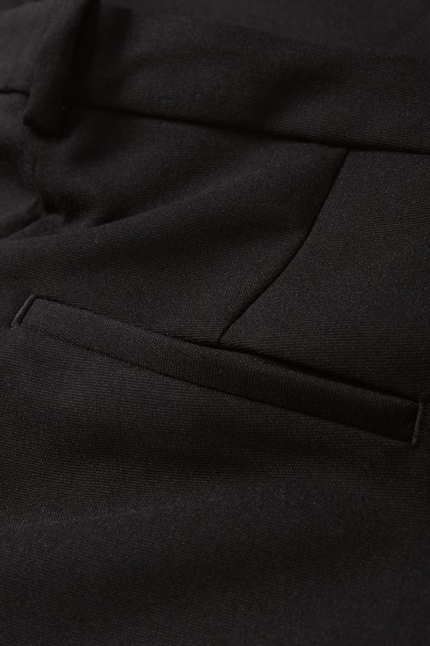 Femei - Pantaloni de stofă - talie medie - tapered fit - negru
