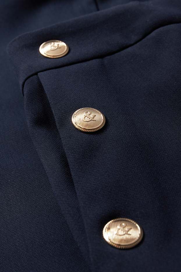 Femei - Pantaloni de stofă - talie înaltă - tapered fit - albastru închis
