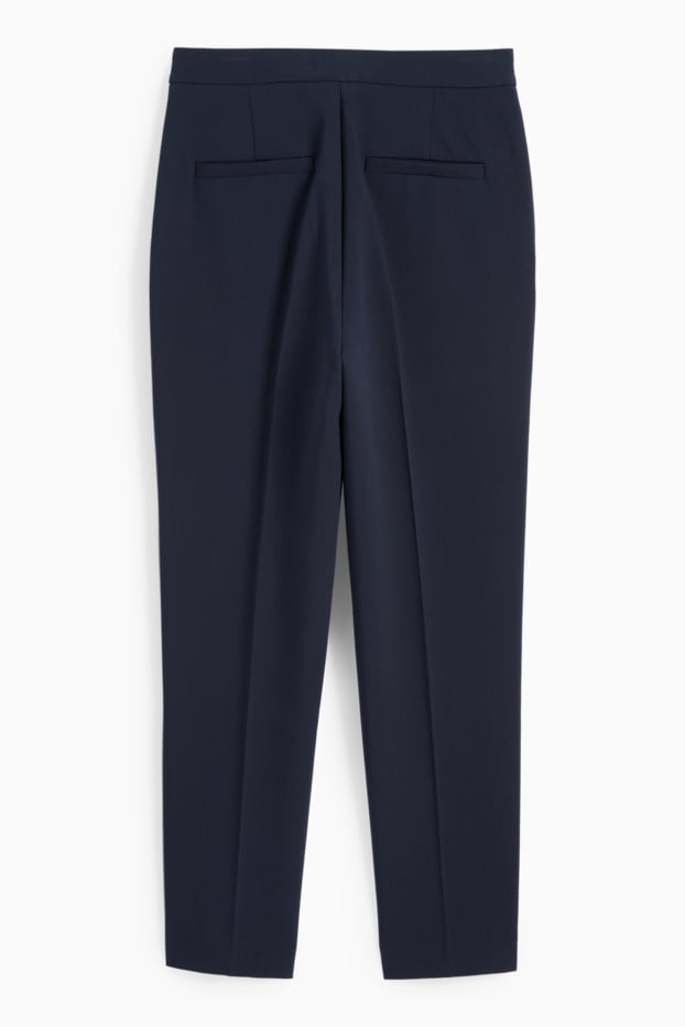 Femei - Pantaloni de stofă - talie înaltă - tapered fit - albastru închis