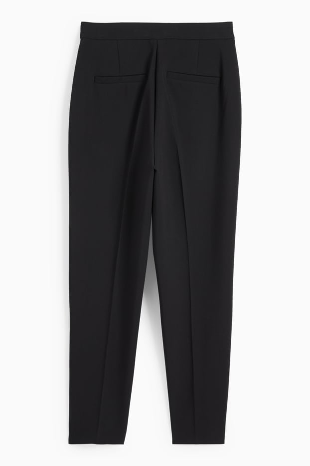 Donna - Pantaloni di stoffa - vita alta - tapered fit - nero